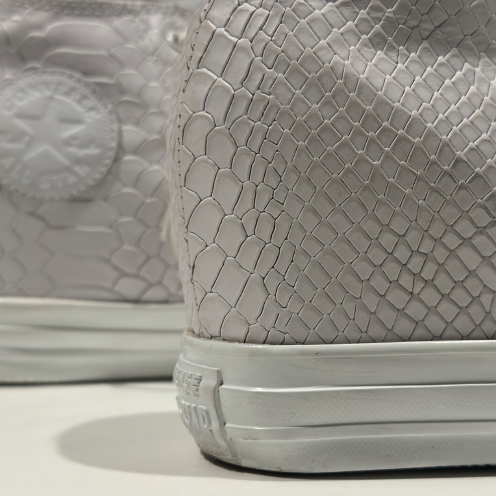 Converse Chuck Taylor Lux Mid Hidden Wedge White Python Leather Women's 8 - Picture 9 of 11